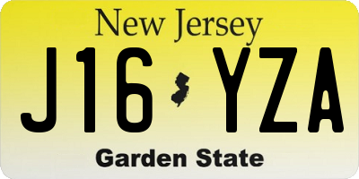 NJ license plate J16YZA