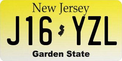 NJ license plate J16YZL
