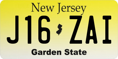 NJ license plate J16ZAI