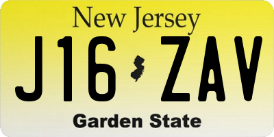 NJ license plate J16ZAV