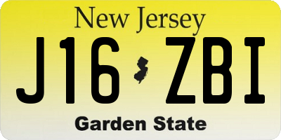 NJ license plate J16ZBI