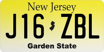 NJ license plate J16ZBL