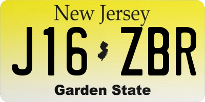NJ license plate J16ZBR