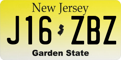 NJ license plate J16ZBZ