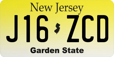 NJ license plate J16ZCD