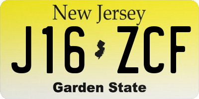 NJ license plate J16ZCF