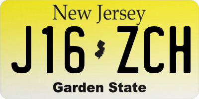 NJ license plate J16ZCH