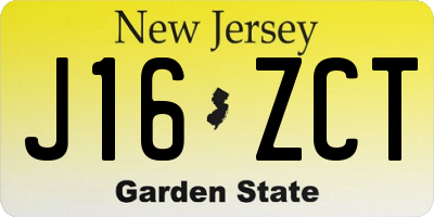 NJ license plate J16ZCT