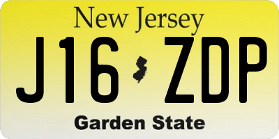NJ license plate J16ZDP