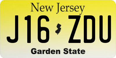 NJ license plate J16ZDU