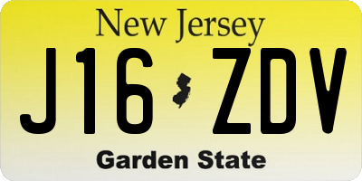 NJ license plate J16ZDV