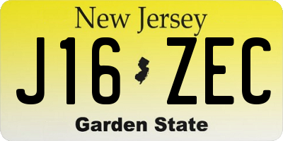 NJ license plate J16ZEC