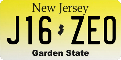 NJ license plate J16ZEO
