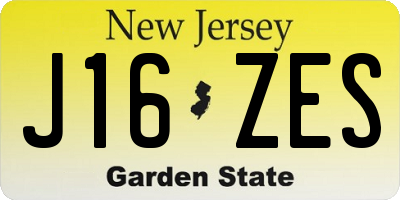 NJ license plate J16ZES