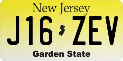 NJ license plate J16ZEV