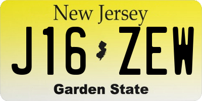 NJ license plate J16ZEW