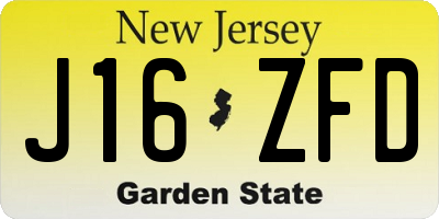 NJ license plate J16ZFD