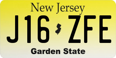 NJ license plate J16ZFE