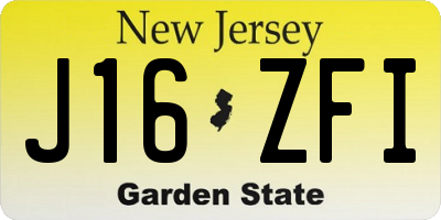 NJ license plate J16ZFI