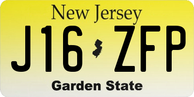 NJ license plate J16ZFP