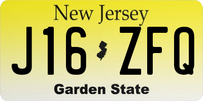 NJ license plate J16ZFQ