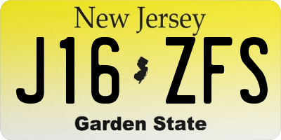 NJ license plate J16ZFS