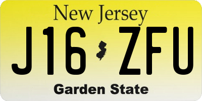 NJ license plate J16ZFU