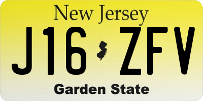 NJ license plate J16ZFV