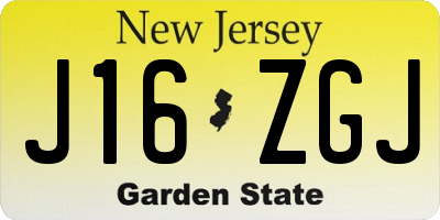 NJ license plate J16ZGJ