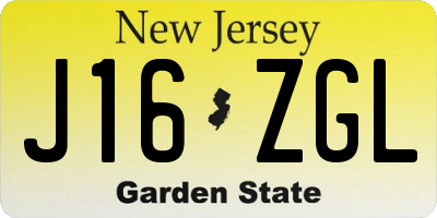 NJ license plate J16ZGL