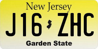 NJ license plate J16ZHC