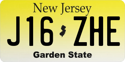 NJ license plate J16ZHE
