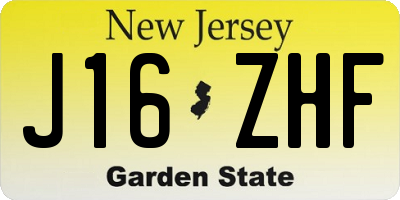 NJ license plate J16ZHF
