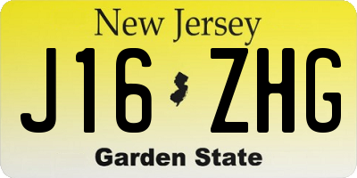 NJ license plate J16ZHG