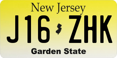 NJ license plate J16ZHK