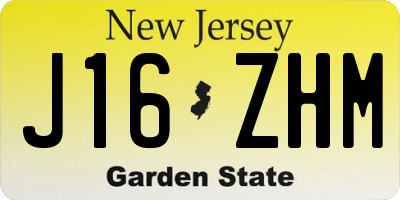 NJ license plate J16ZHM