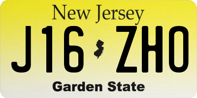 NJ license plate J16ZHO