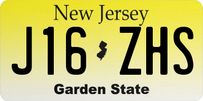 NJ license plate J16ZHS