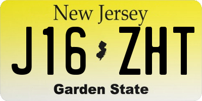 NJ license plate J16ZHT