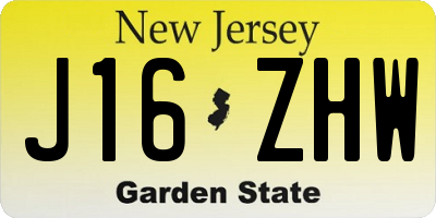 NJ license plate J16ZHW