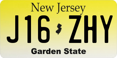 NJ license plate J16ZHY