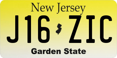 NJ license plate J16ZIC