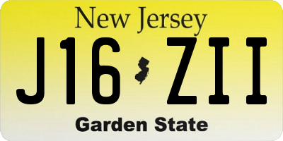 NJ license plate J16ZII
