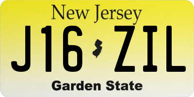 NJ license plate J16ZIL