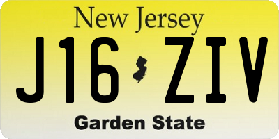 NJ license plate J16ZIV