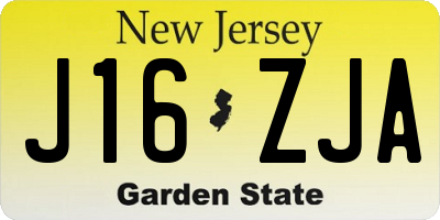 NJ license plate J16ZJA
