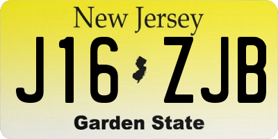 NJ license plate J16ZJB