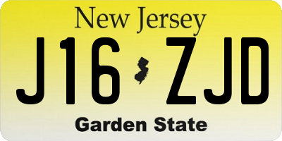 NJ license plate J16ZJD