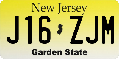 NJ license plate J16ZJM