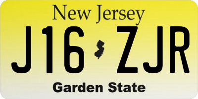 NJ license plate J16ZJR